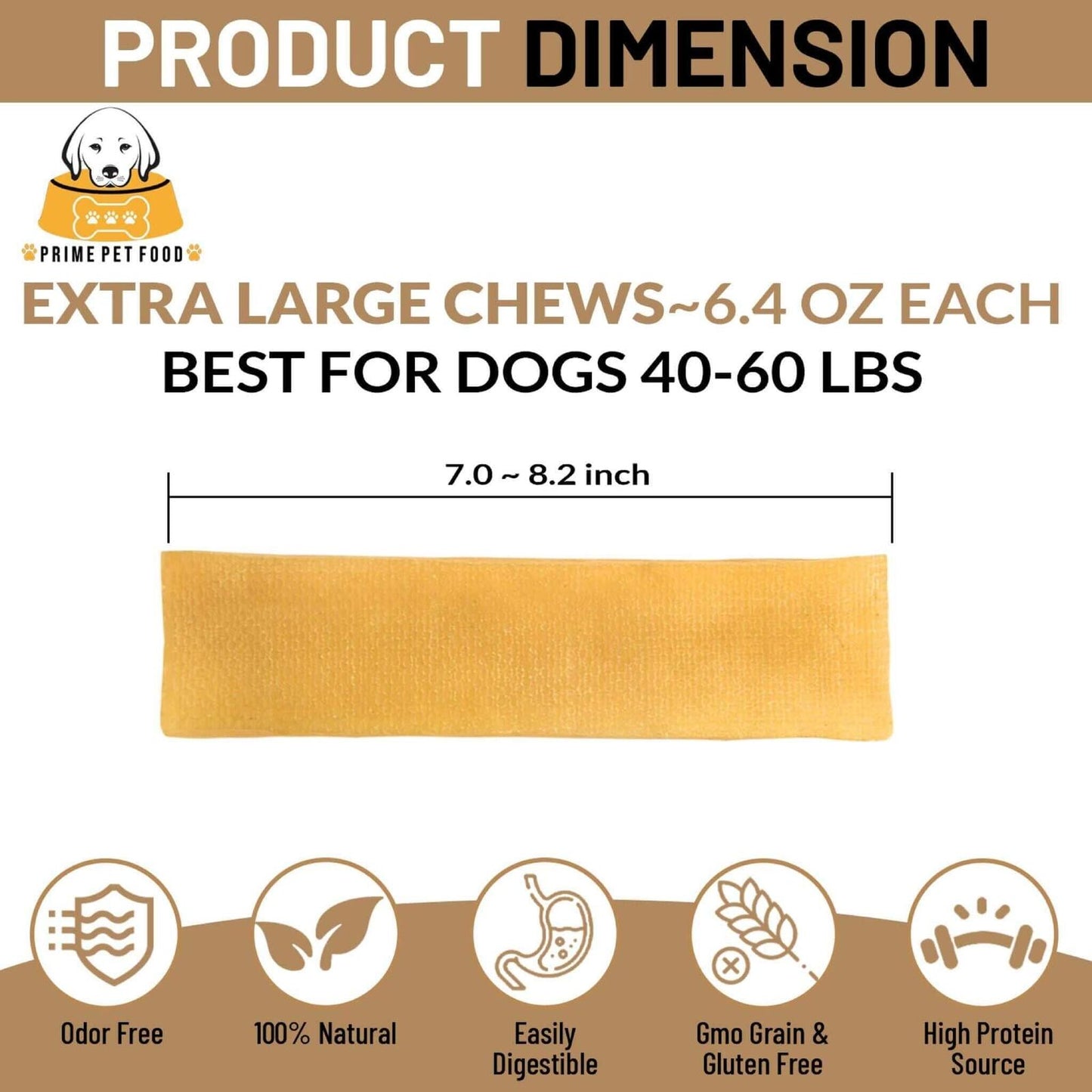 Himalayan Yak Chews for Dogs - Extra Large & Natural
