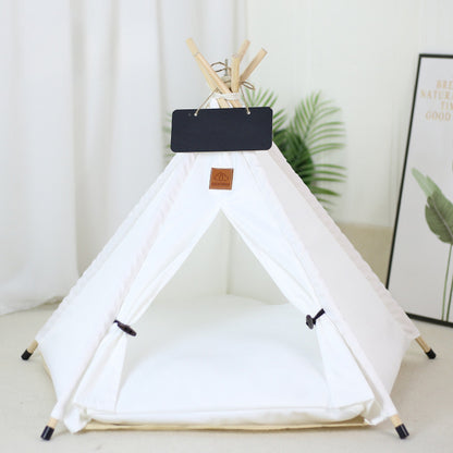 Pet Teepee Tent Dog Cat Bed Portable Washable Dog Houses Indoor