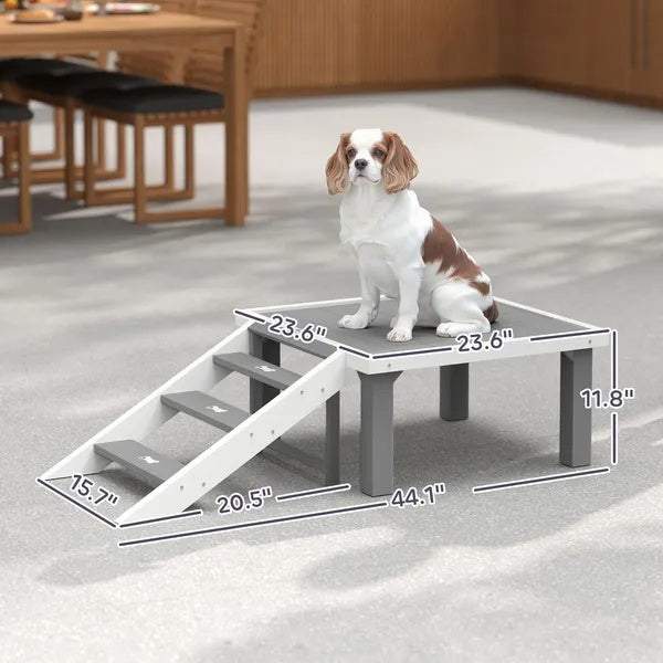 Wooden Dog Training Place Board, Dog Training Platform With Ladder, Pet Agility System For Indoor Outdoor
