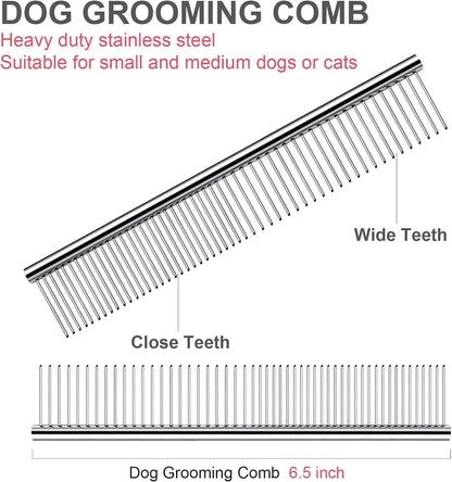 Dog Grooming Scissors With Safety Round Tips Stainless Steel Professional Dog Grooming Kit Thinning Curved Scissors And Comb For Dog Cat Pet