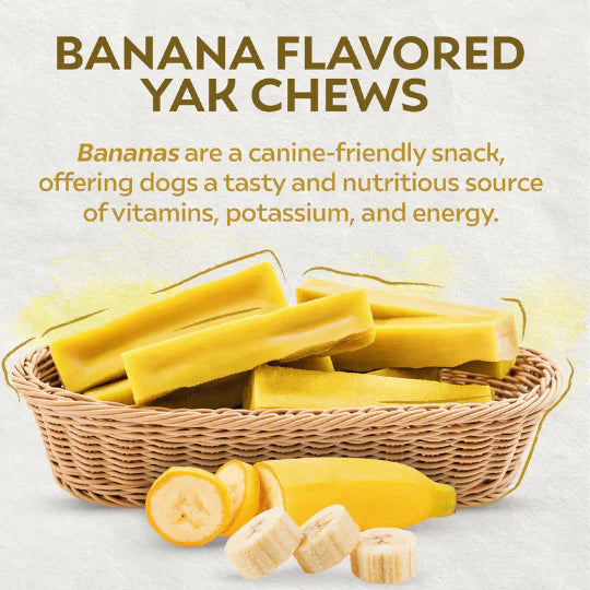 Banana Yak Cheese Chew for Dogs - Natural and Digestible Treat
