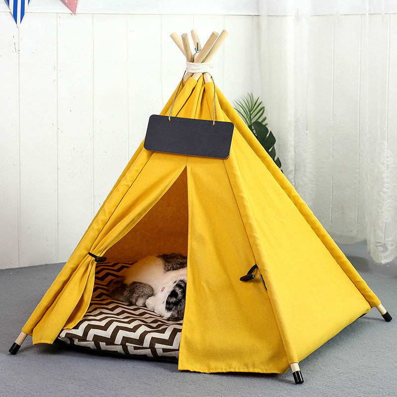 Pet Teepee Tent Dog Cat Bed Portable Washable Dog Houses Indoor
