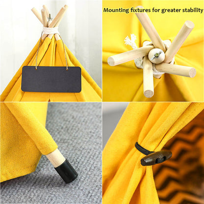 Pet Teepee Tent Dog Cat Bed Portable Washable Dog Houses Indoor