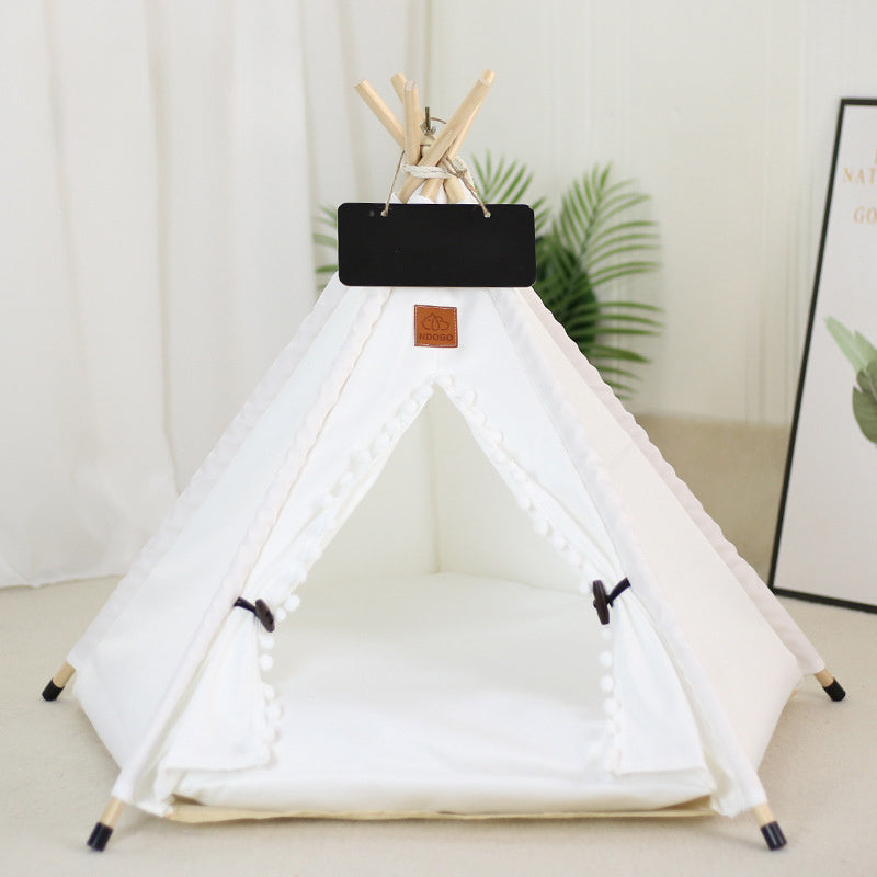 Pet Teepee Tent Dog Cat Bed Portable Washable Dog Houses Indoor