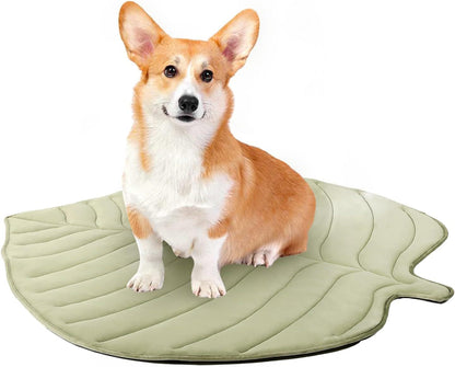 Pet Cooling Mat Leaf Shape Washable Non-Slip Summer Pet Mat Durable Cotton Lightweight Pet Supplies