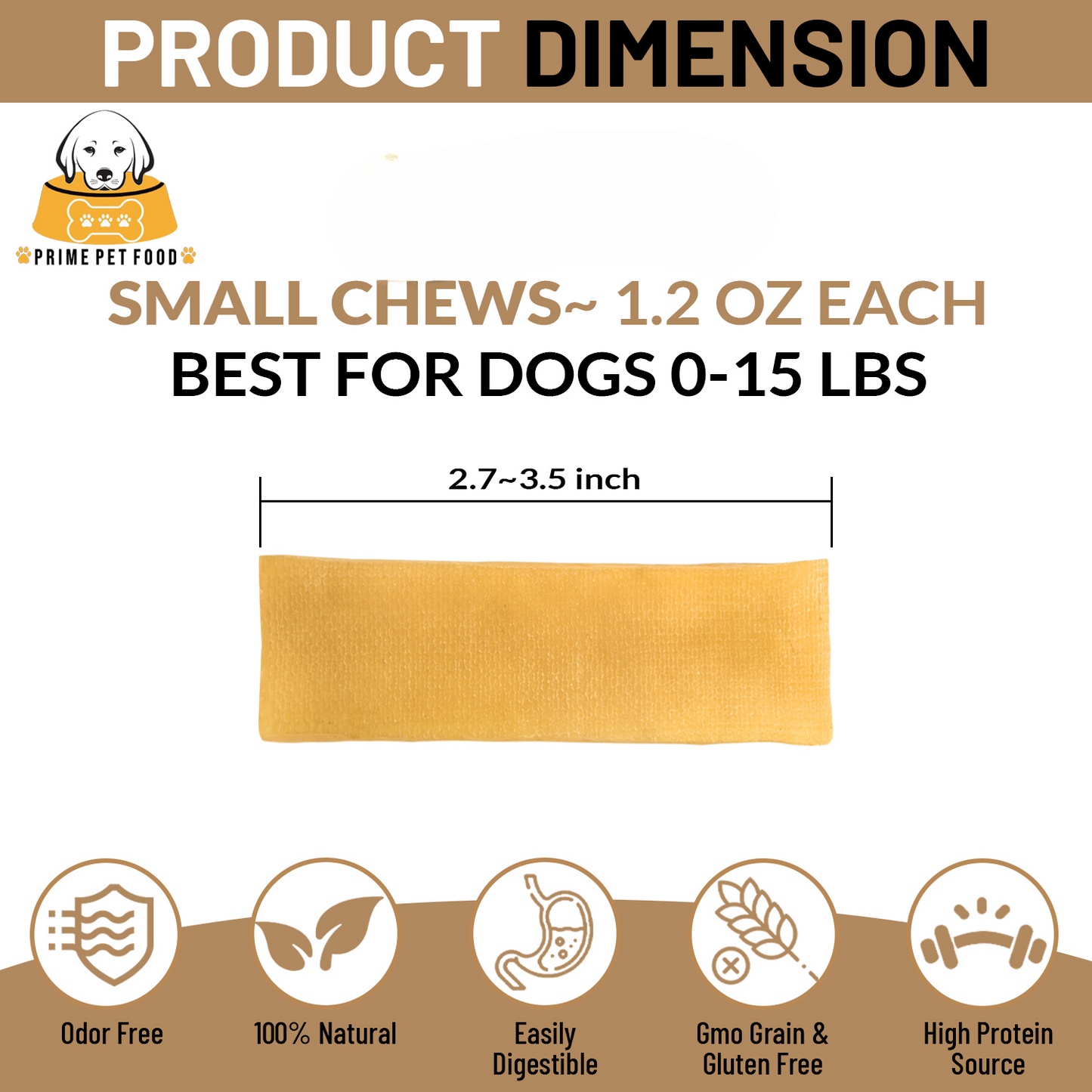 10 lb Bulk Yak Cheese Chews — Natural Long-Lasting Dog Chews (Small to Jumbo)