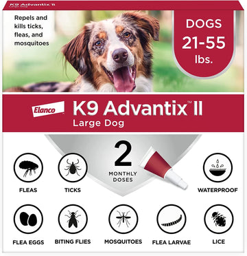 II Large Dog Vet-Recommended Flea, Tick & Mosquito Treatment & Prevention | Dogs 21-55 Lbs. | 2-Mo Supply