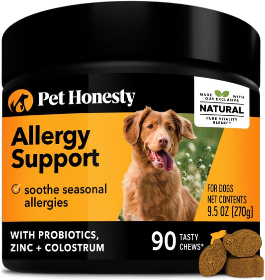 Dog Allergy Relief Immunity - Dog Allergy Chews, Probiotics for Dogs, Seasonal Allergies, Dog Skin and Coat Supplement, Itch Relief for Dogs, Allergy Support Supplement (Salmon)