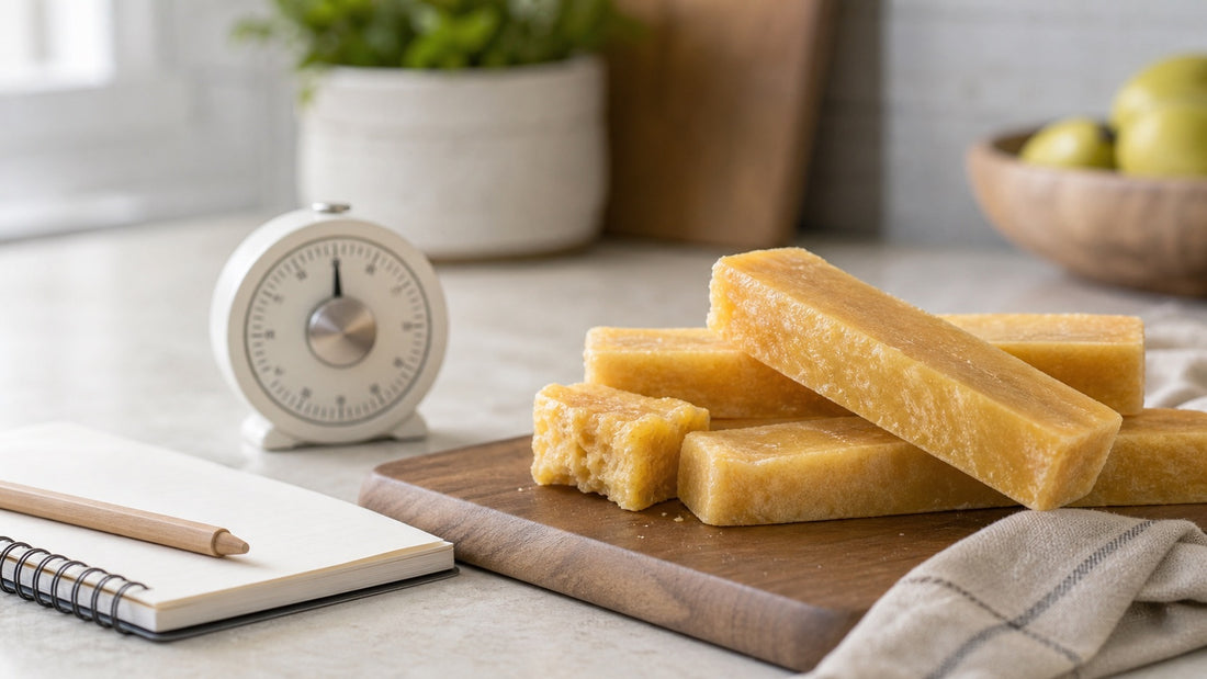 Himalayan yak cheese chews with a timer for chew duration guidance