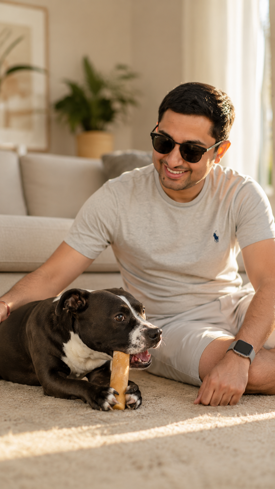 Prime Pet Food founder with a dog